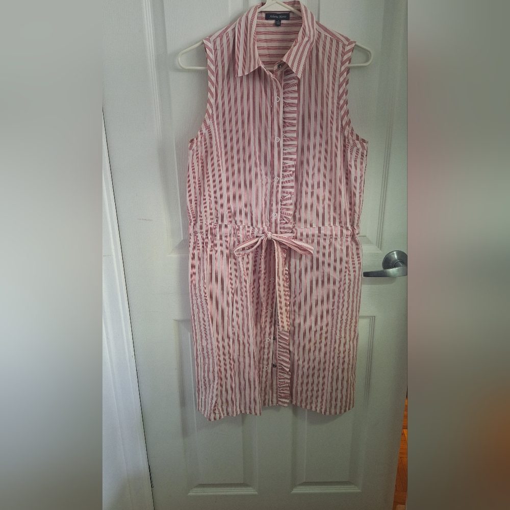 Red and white stripped dress